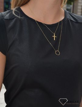 Złoty naszyjnik celebrytka koło i krzyż✓Złote Naszyjniki Damskie w Sklepie z Biżuterią zegarki-diament.pl✓Piękne i Eleganckie Naszyjniki dla Kobiet✓Prawdziwe Złoto ✓ (1).JPG